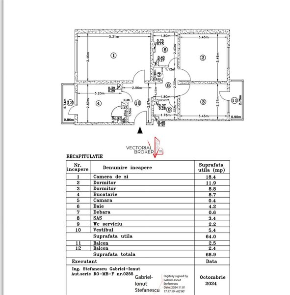 Pantelimon 0% comision - 3 camere Parcul Florilor, decomandat, 2 bai, la 10 minute de metrou